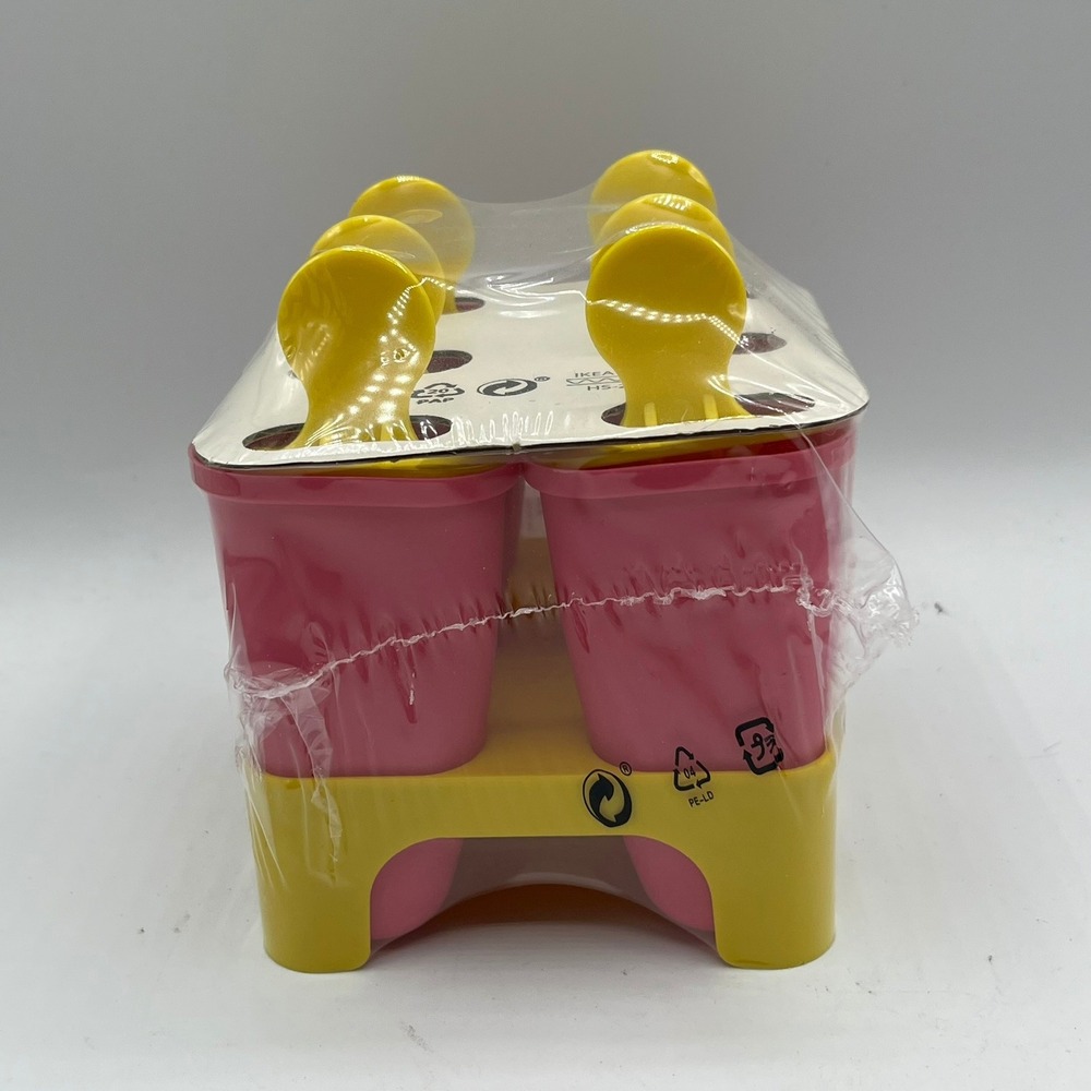 IKEA Chosigt Ice Pop Maker Set 6 Molds Pink Yellow 802.084.78 New